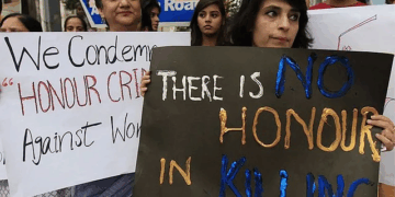 A desolate desert road in Balochistan, where a couple was executed by tribal elders in a shocking ‘honour’ killing that was recorded and shared online.